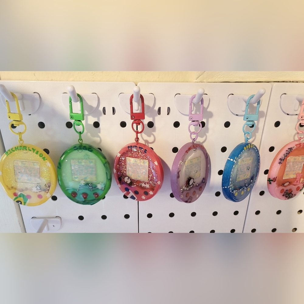 Handmade Resin MCYT QSMP Tamagotchi Shaker Charm Keychain